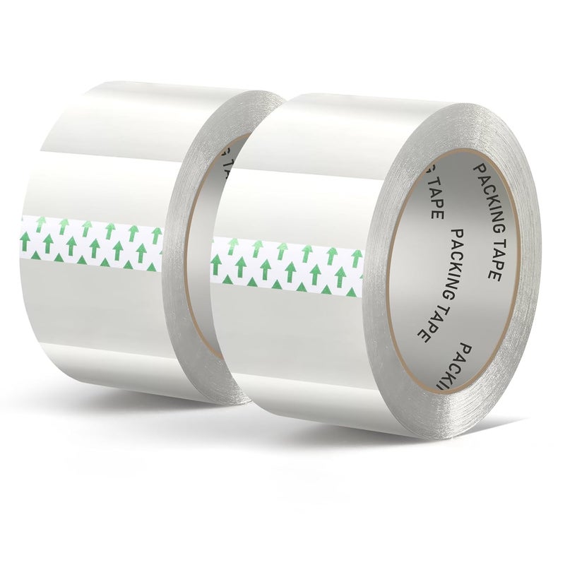 PACKKA Clear Packing Tape, Heavy Duty Packaging Tape Refills, 2 inch x 65 Yards, Shipping Tape Box Tape Mailing Tape for Shipping Packaging Moving Sealing and Storage (2 Rolls) - Image 1